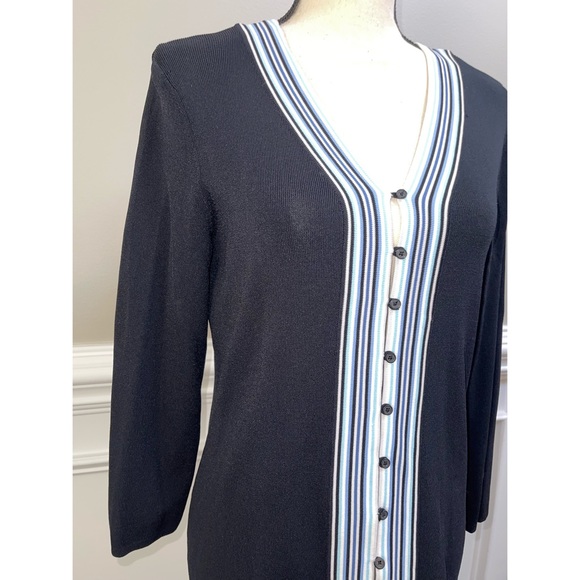 Women’s Willi Smith Black Striped Button Down Sweater 💙 - Picture 7 of 17